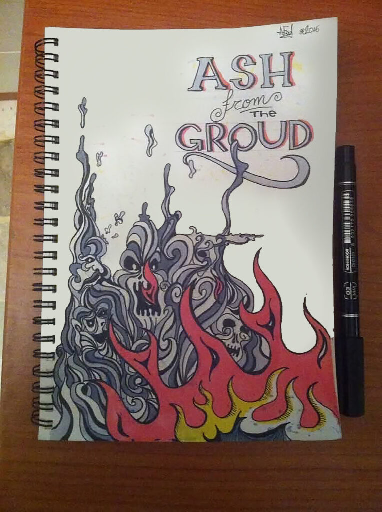 ash from the ground handmade illustration