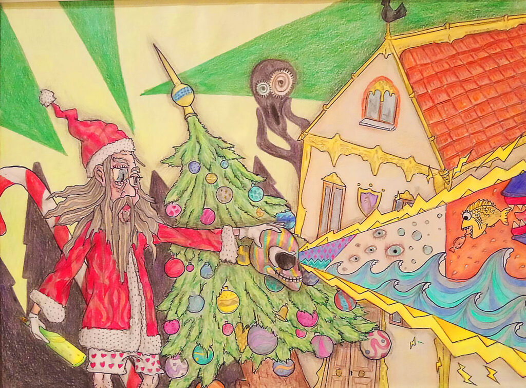 natale babbo disegno albero teschio pesci